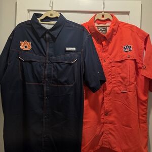 Columbia Men's Navy and Orange Shirts